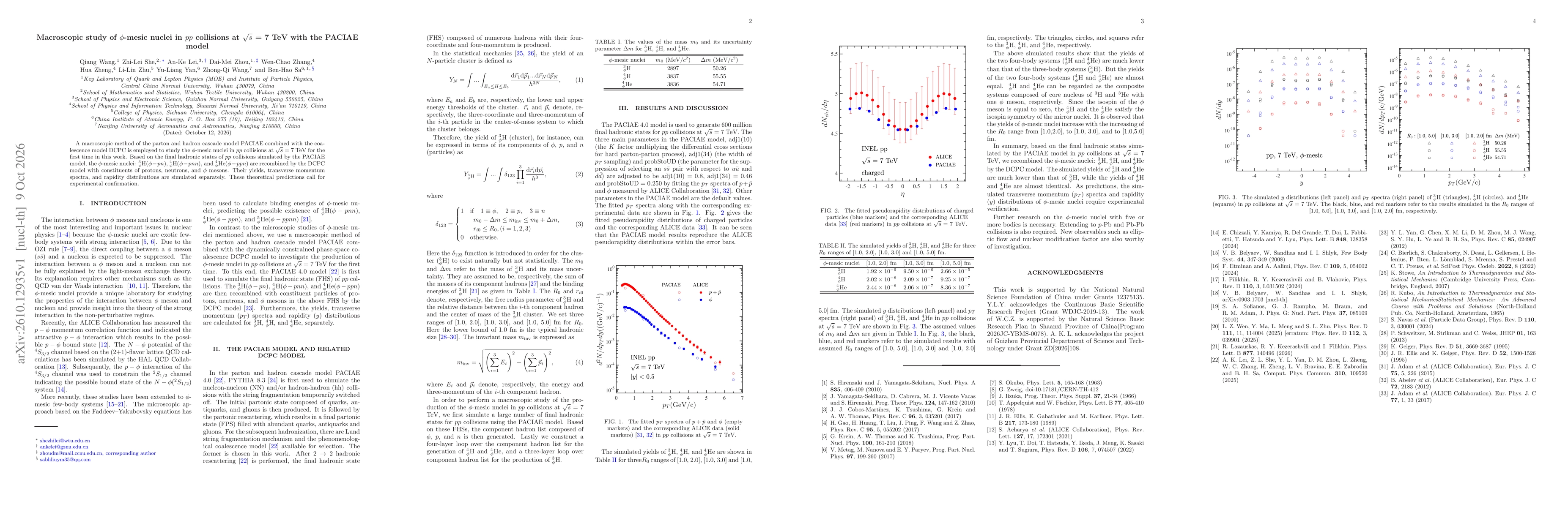 Thumbnail for Macroscopic study of $φ$-mesic nuclei in $pp$ collisions at $\sqrt{s}$ = 7 TeV with the PACIAE model