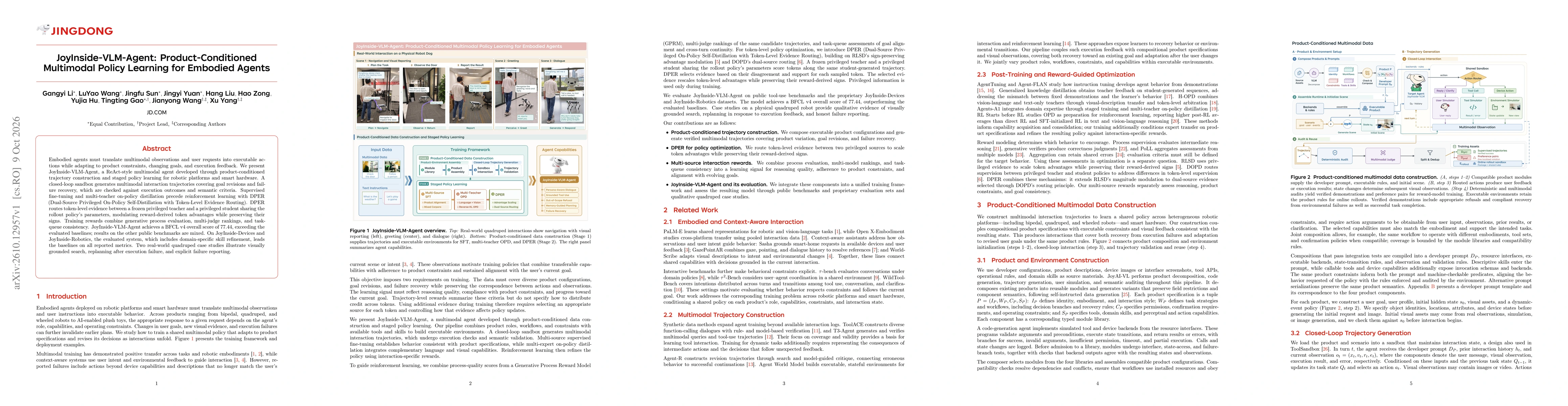 Thumbnail for JoyInside-VLM-Agent: Product-Conditioned Multimodal Policy Learning for Embodied Agents