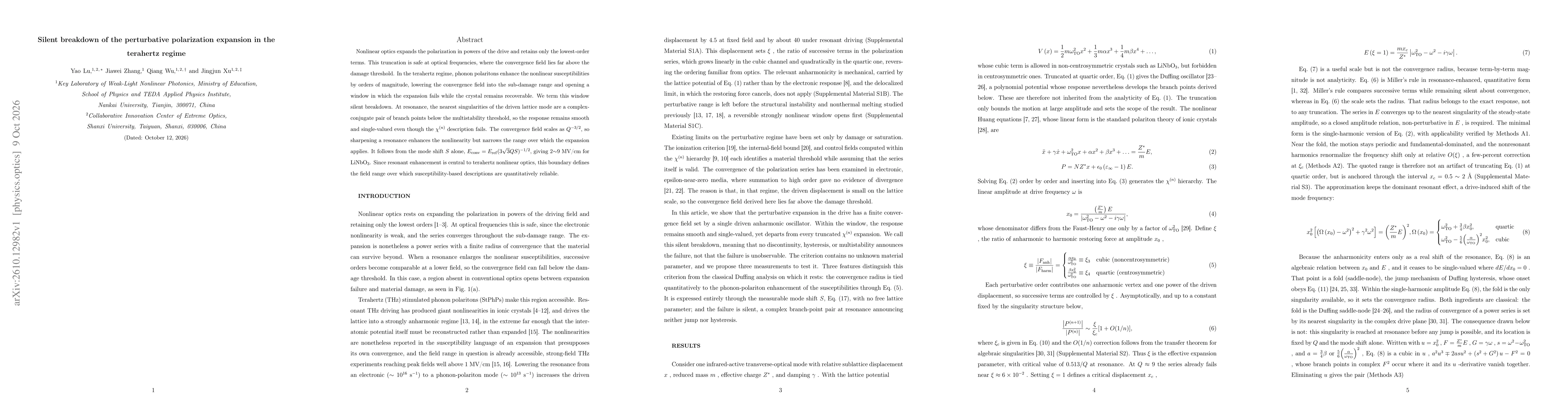 Thumbnail for Silent breakdown of the perturbative polarization expansion in the terahertz regime