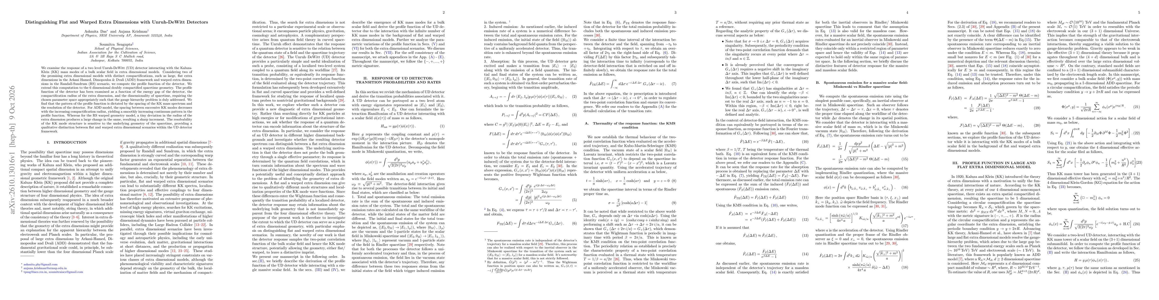 Thumbnail for Distinguishing Flat and Warped Extra Dimensions with Unruh-DeWitt Detectors
