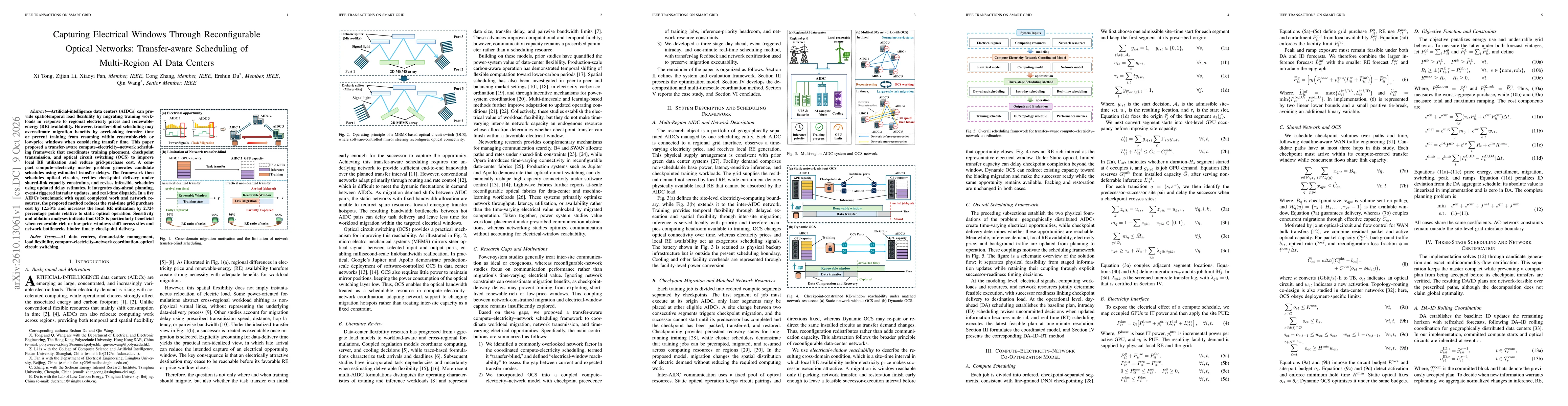 Thumbnail for Capturing Electrical Windows Through Reconfigurable Optical Networks: Transfer-aware Scheduling of Multi-Region AI Data Centers