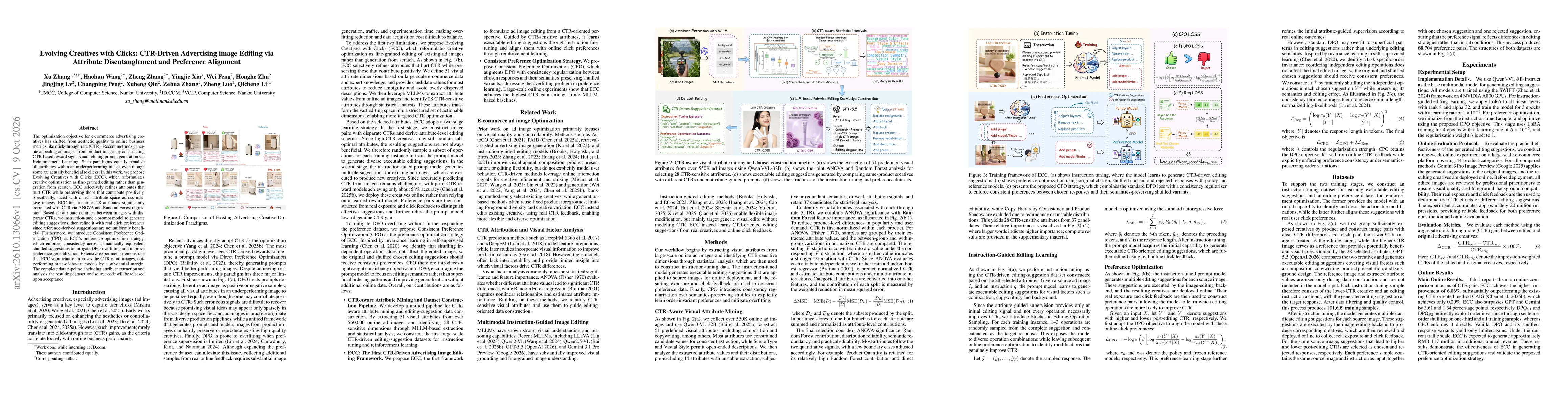 Thumbnail for Evolving Creatives with Clicks: CTR-Driven Advertising image Editing via Attribute Disentanglement and Preference Alignment