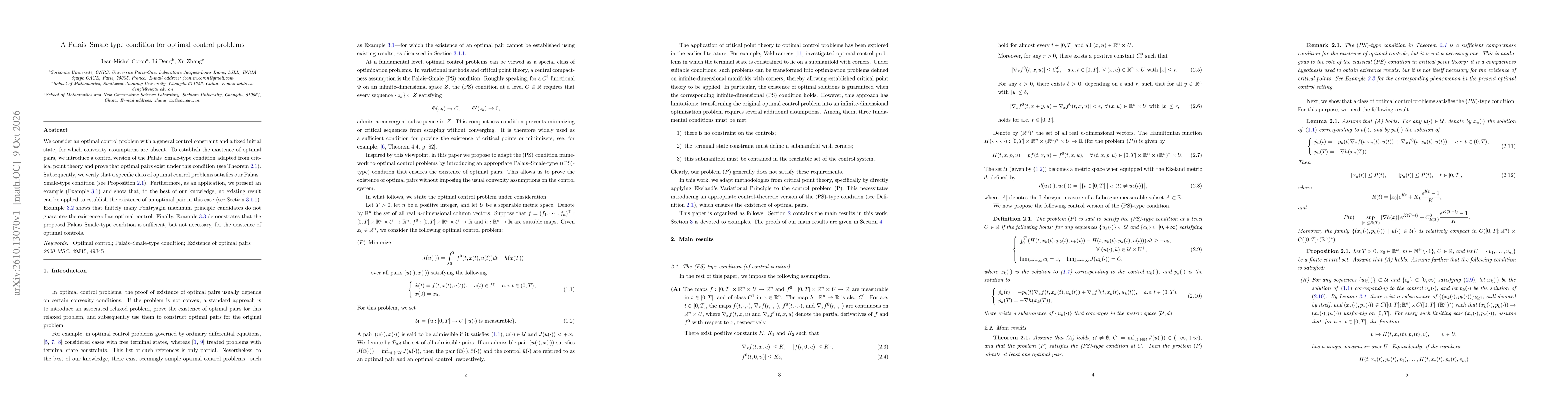 Thumbnail for A Palais-Smale type condition for optimal control problems