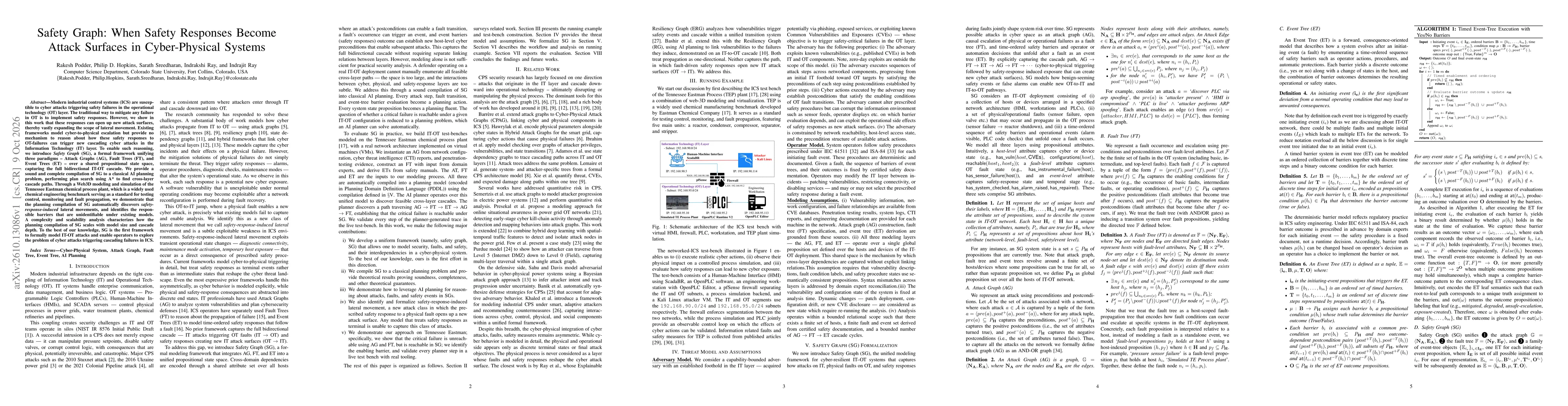 Thumbnail for Safety Graph: When Safety Responses Become Attack Surfaces in Cyber-Physical Systems