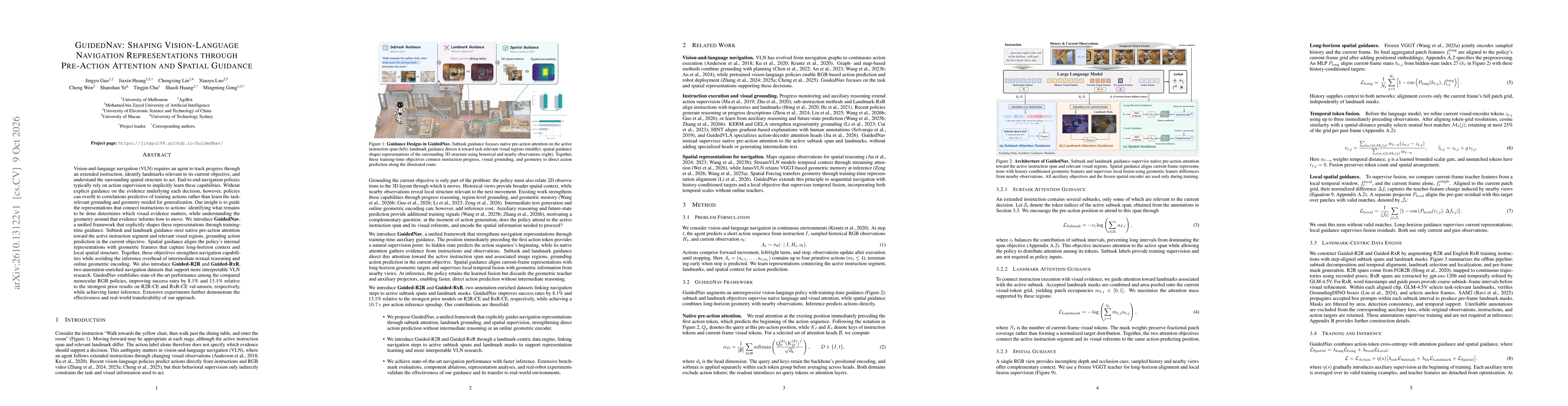 Thumbnail for GuidedNav: Shaping Vision-Language Navigation Representations through Pre-action Attention and Spatial Guidance
