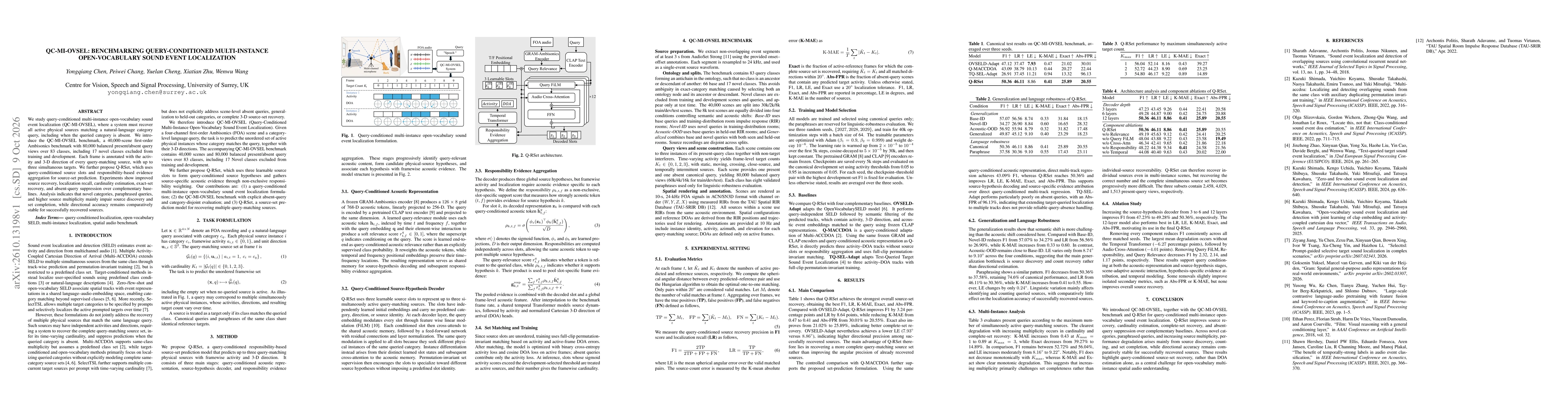 Thumbnail for QC-MI-OVSEL: Benchmarking Query-Conditioned Multi-Instance Open-Vocabulary Sound Event Localization