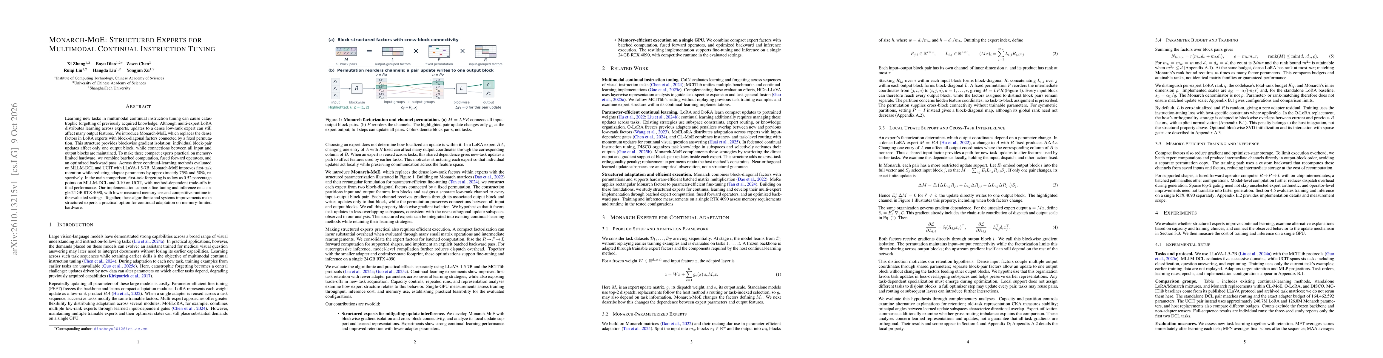 Thumbnail for Monarch-MoE: Structured Experts for Multimodal Continual Instruction Tuning