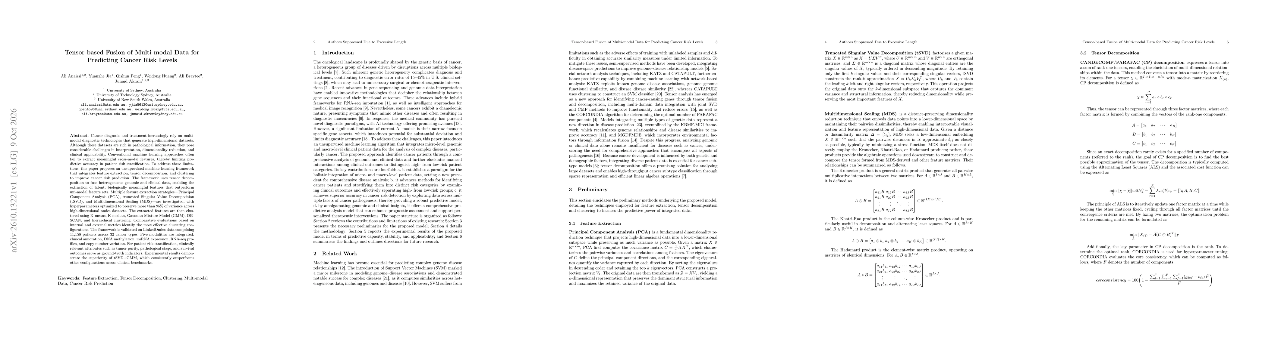 Thumbnail for Tensor-based Fusion of Multi-modal Data for Predicting Cancer Risk Levels
