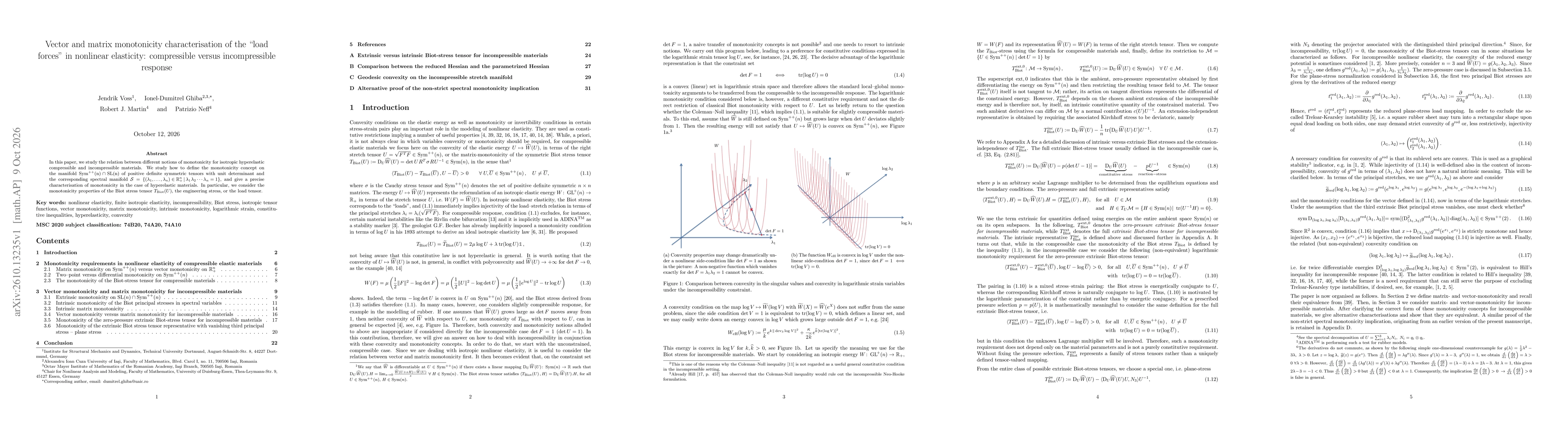 Thumbnail for Vector and matrix monotonicity characterisation of the "load forces" in nonlinear elasticity: compressible versus incompressible response