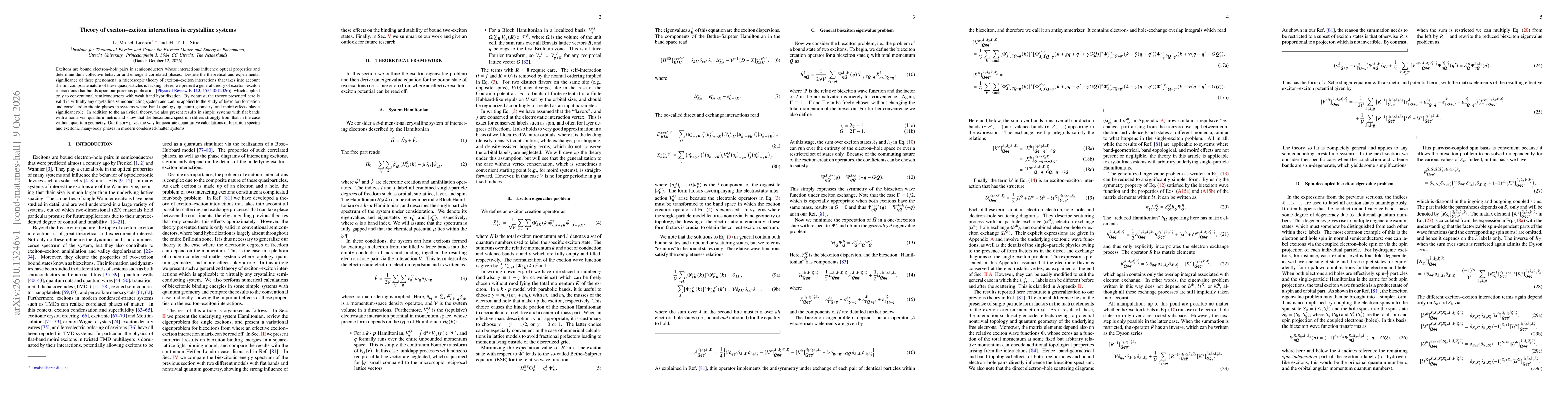 Thumbnail for Theory of exciton-exciton interactions in crystalline systems