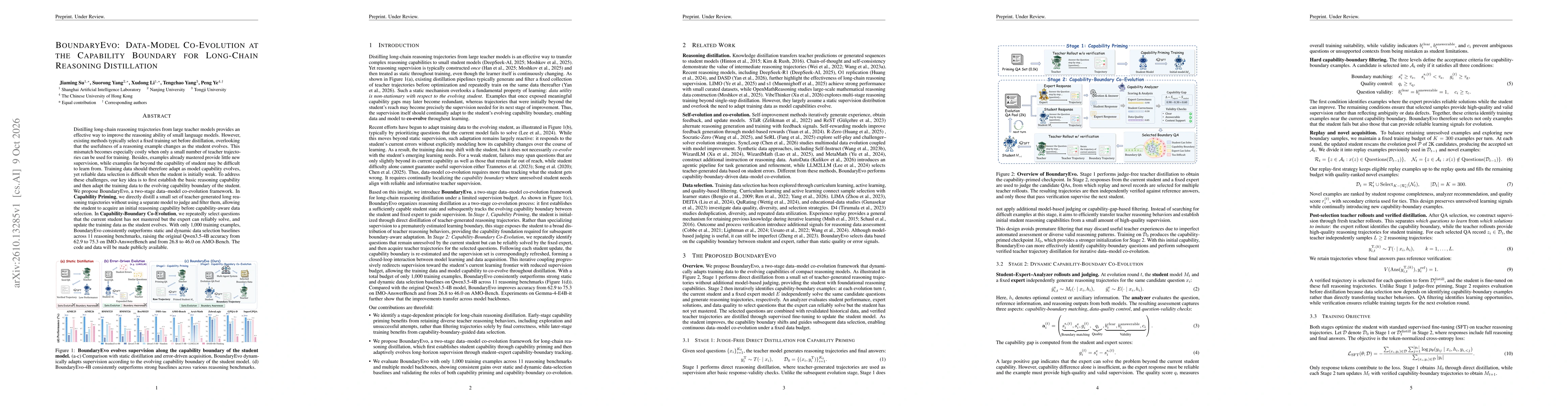 Thumbnail for BoundaryEvo: Data-Model Co-Evolution at the Capability Boundary for Long-Chain Reasoning Distillation