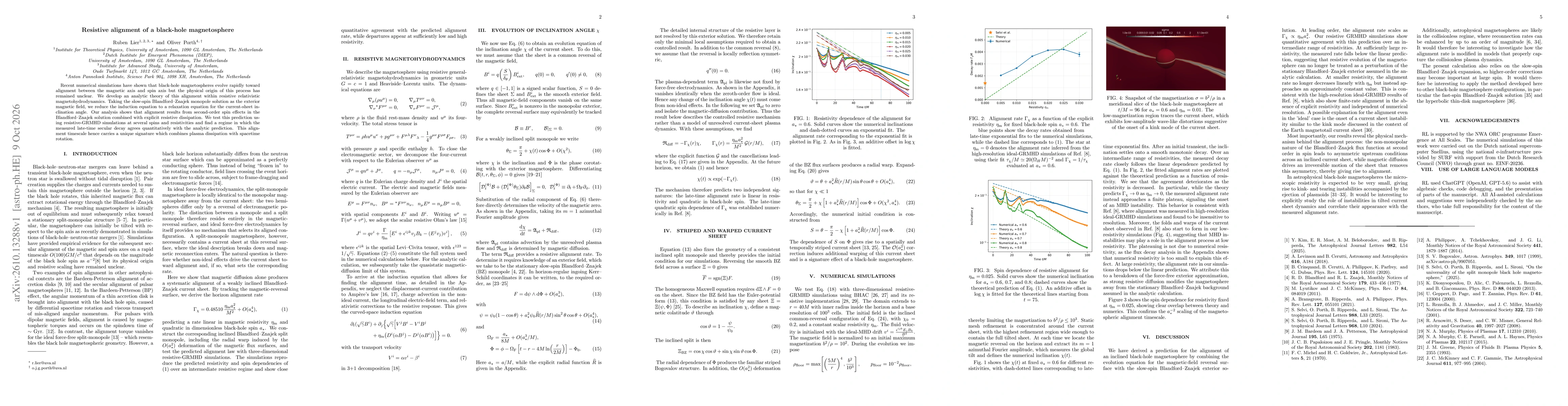 Thumbnail for Resistive alignment of a black-hole magnetosphere