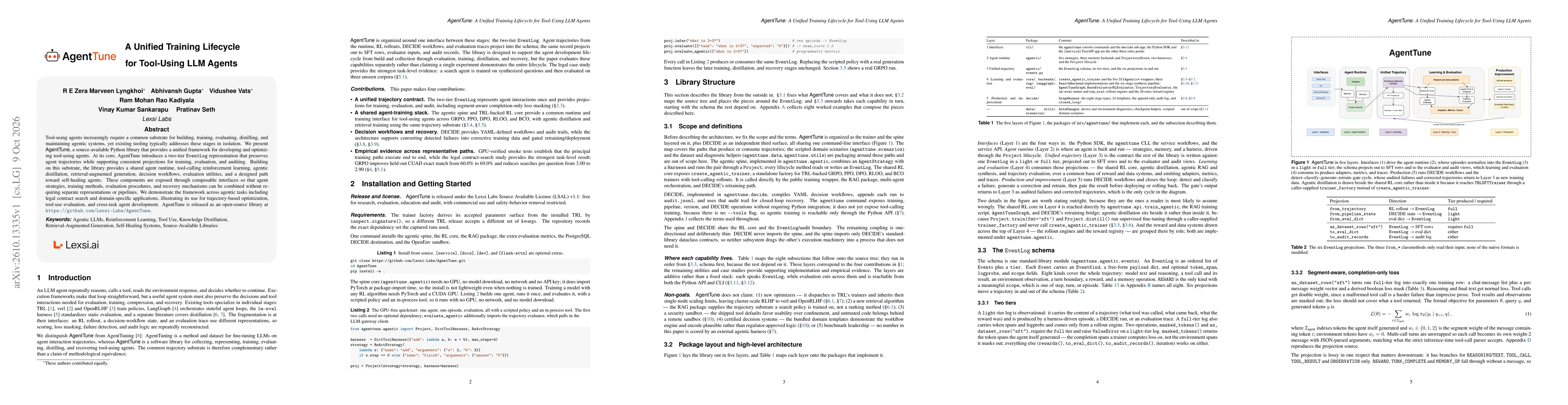 Thumbnail for AgentTune: A Unified Training Lifecycle for Tool-Using LLM Agents