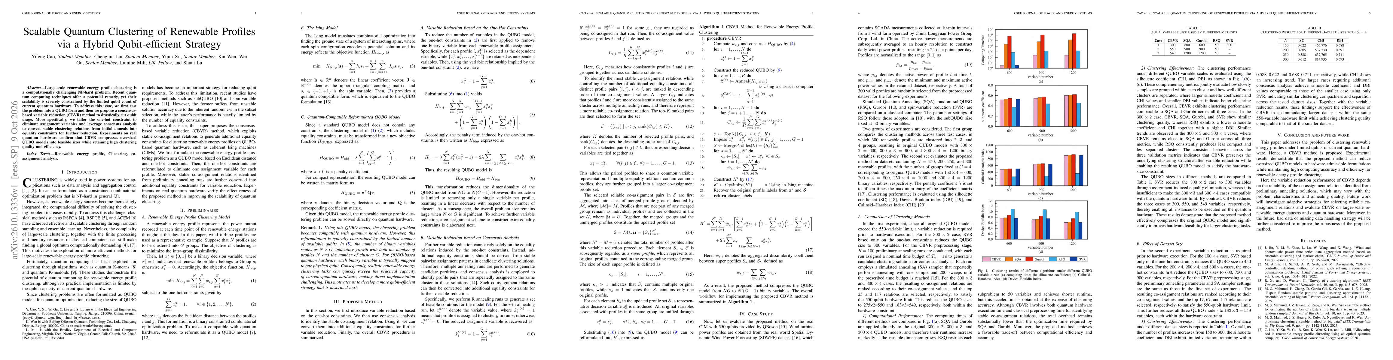 Thumbnail for Scalable Quantum Clustering of Renewable Profiles via a Hybrid Qubit-efficient Strategy