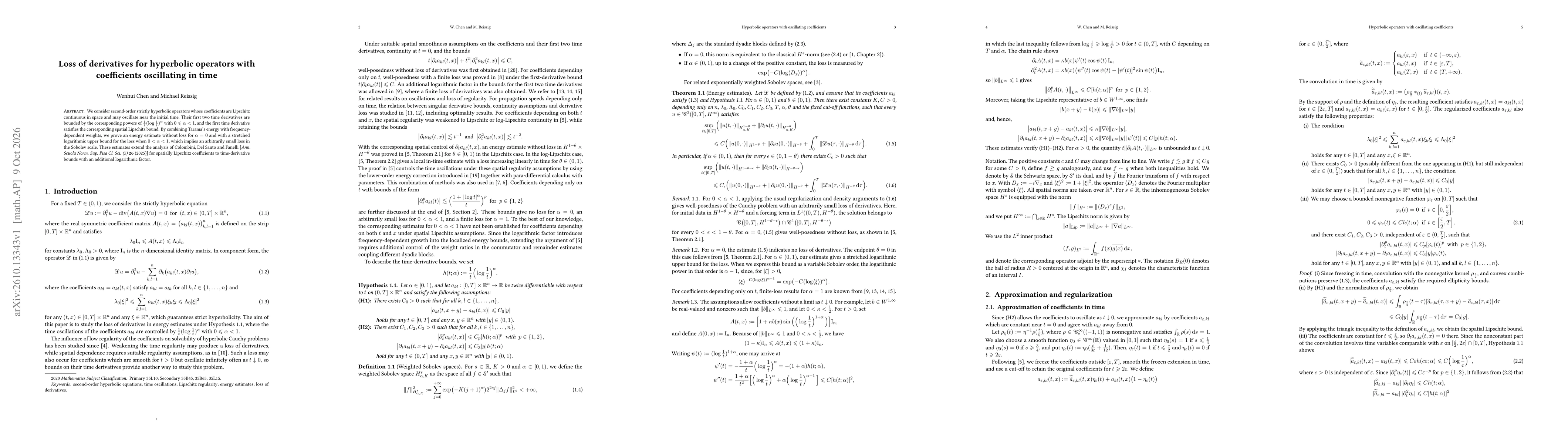Thumbnail for Loss of derivatives for hyperbolic operators with coefficients oscillating in time