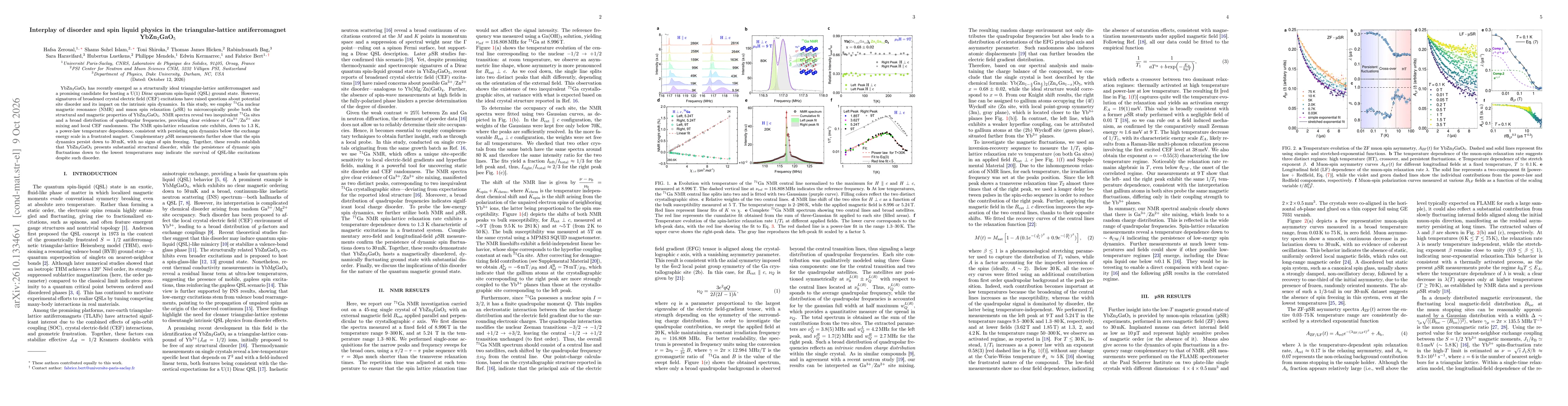 Thumbnail for Interplay of disorder and spin liquid physics in the triangular-lattice antiferromagnet YbZn2GaO5