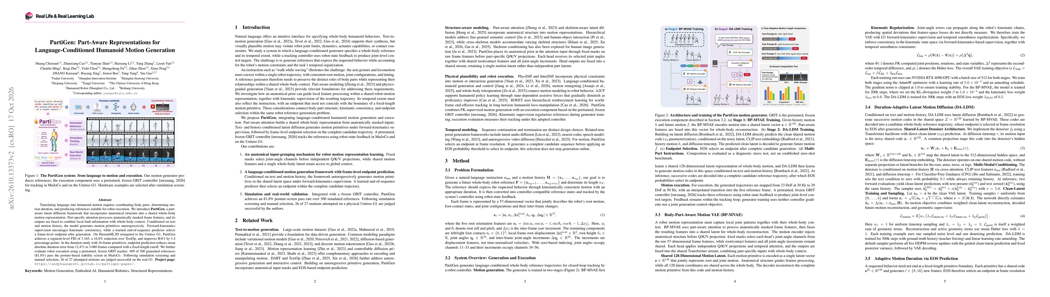 Thumbnail for PartiGen: Part-Aware Representations for Language-Conditioned Humanoid Motion Generation