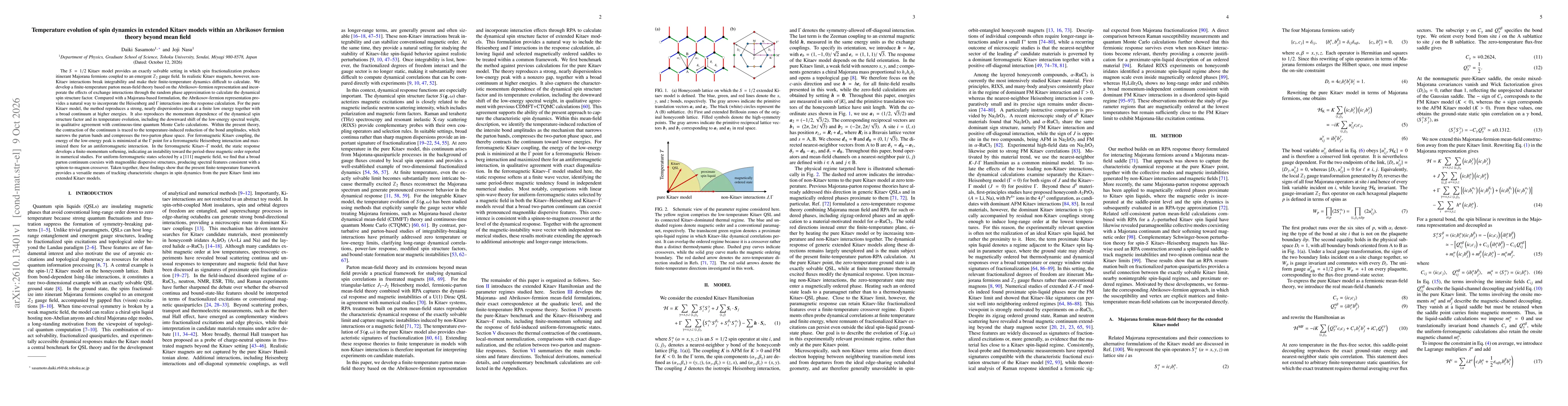 Thumbnail for Temperature evolution of spin dynamics in extended Kitaev models within an Abrikosov fermion theory beyond mean field