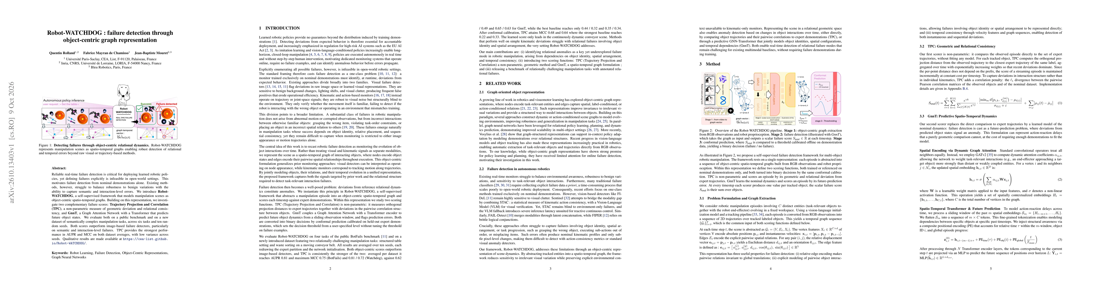 Thumbnail for Robot-WATCHDOG : failure detection through object-centric graph representation