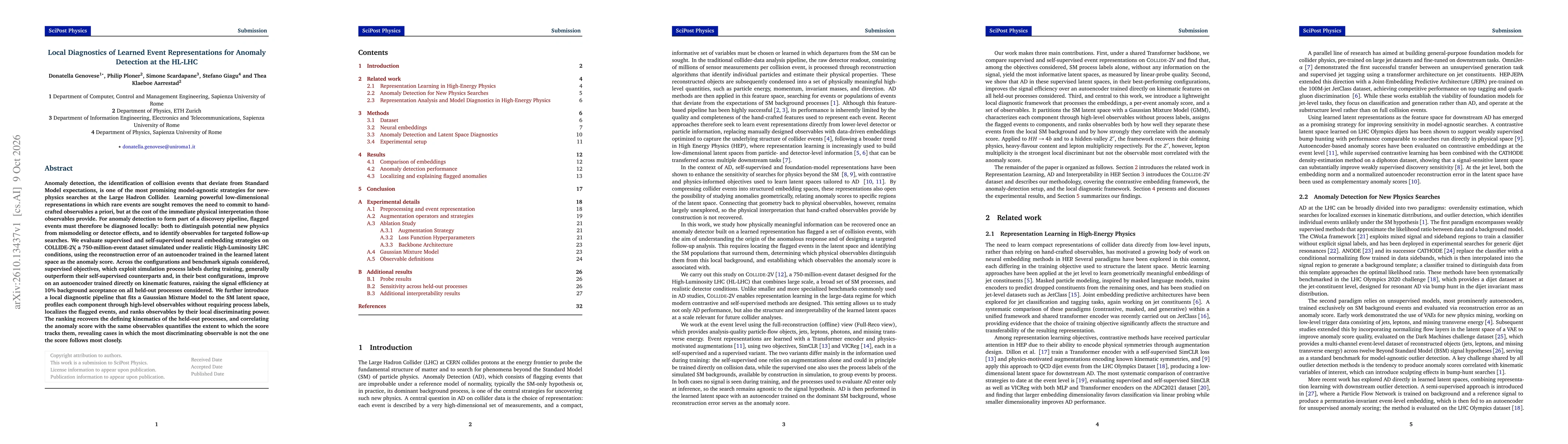 Thumbnail for Local Diagnostics of Learned Event Representations for Anomaly Detection at the HL-LHC