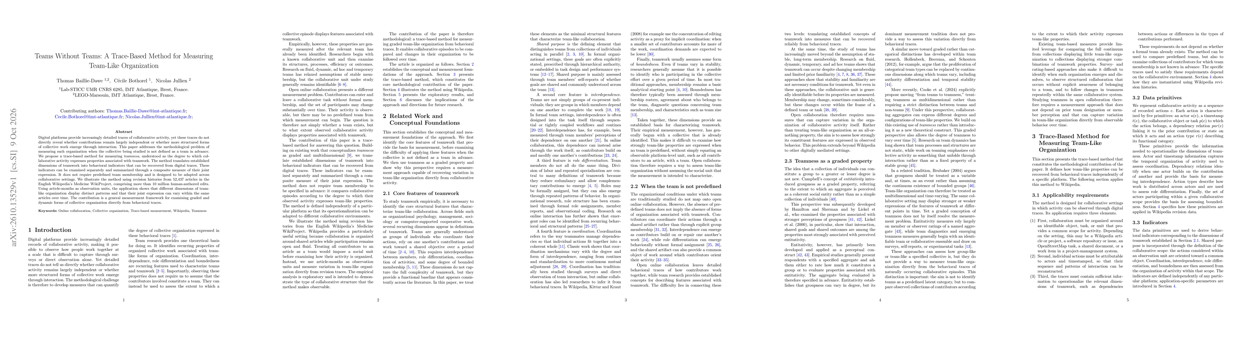 Thumbnail for Teams without teams: a trace-based method for measuring team-like organization