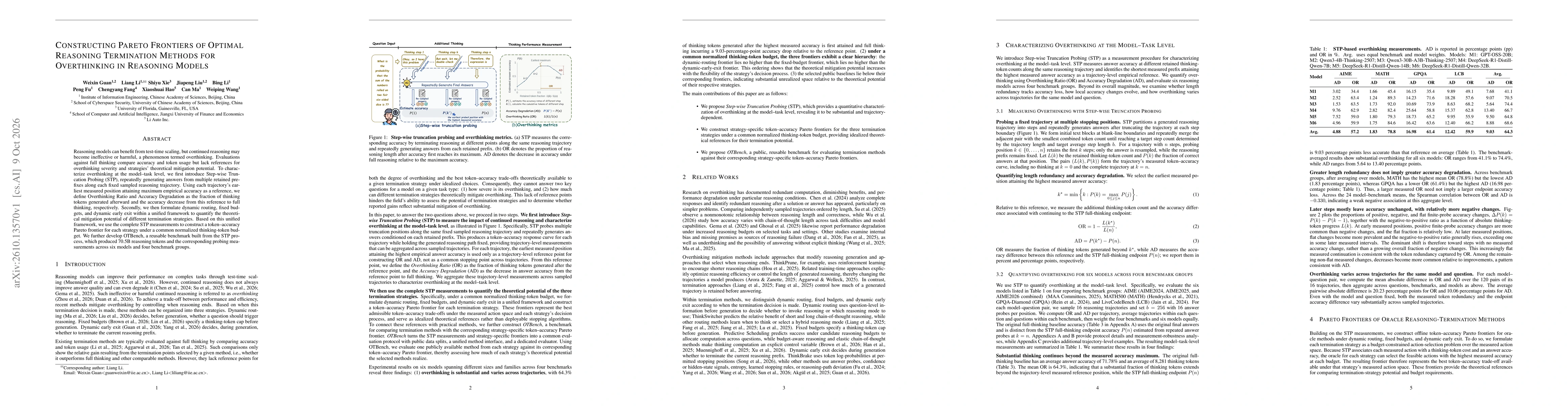 Thumbnail for Constructing Pareto Frontiers of Optimal Reasoning Termination Methods for Overthinking in Reasoning Models