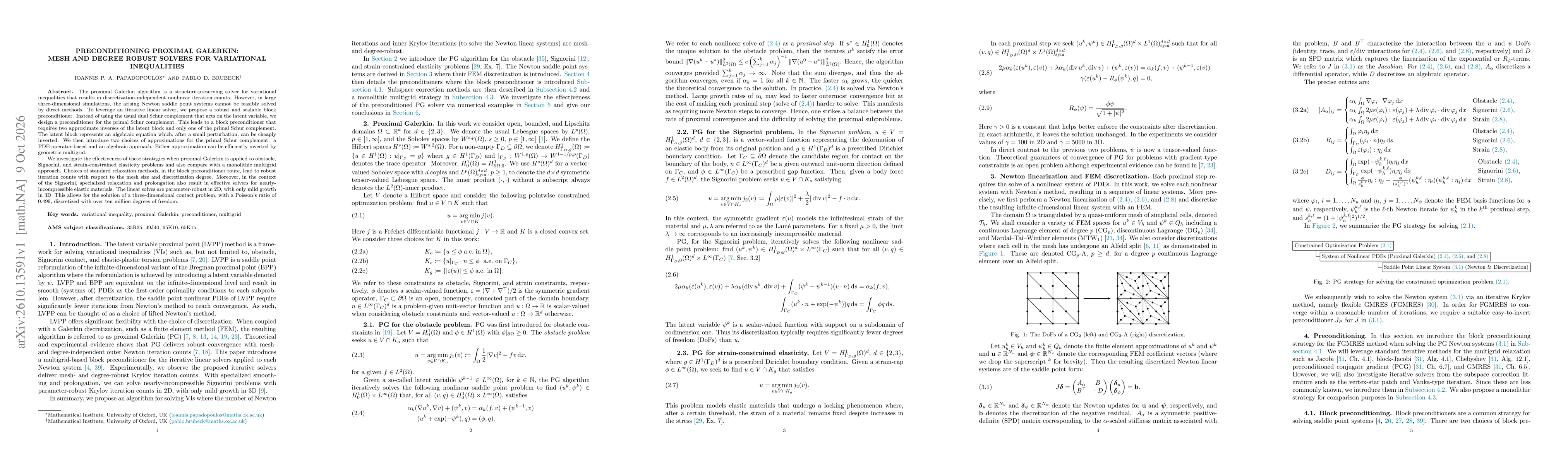 Thumbnail for Preconditioning proximal Galerkin: mesh and degree robust solvers for variational inequalities