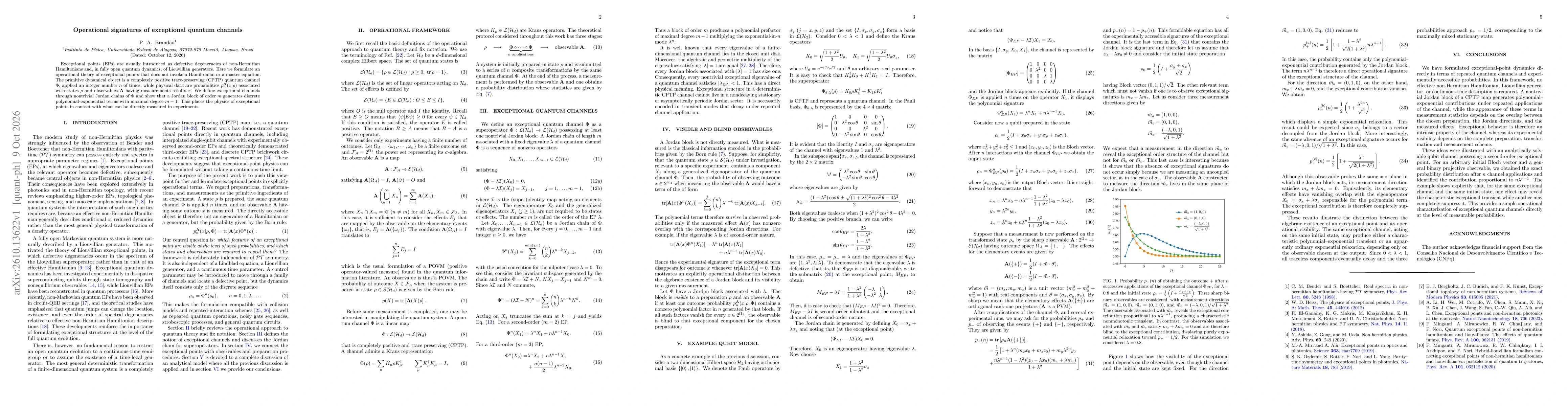 Thumbnail for Operational signatures of exceptional quantum channels