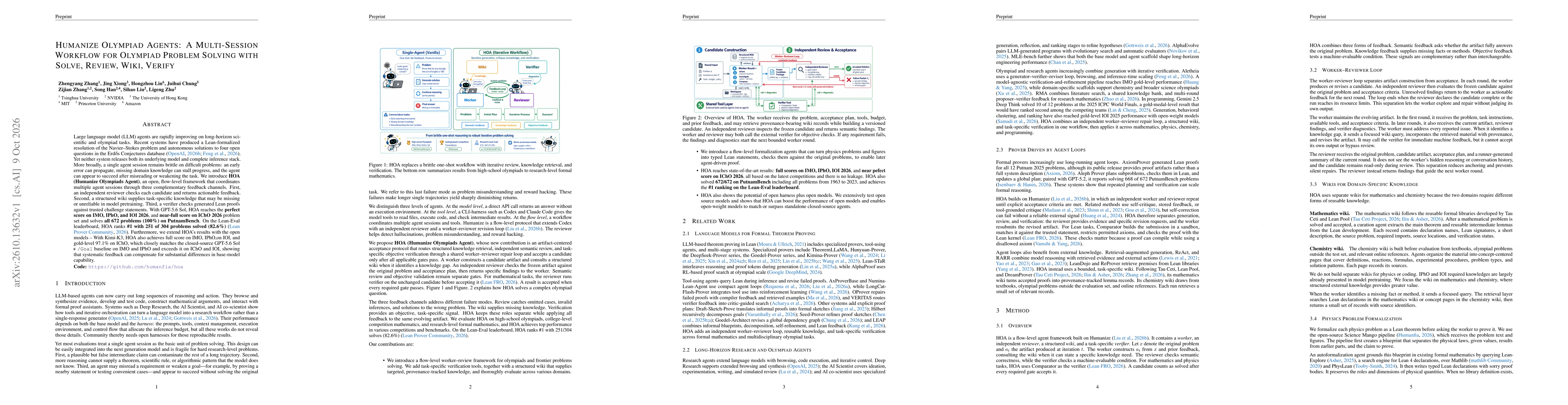 Thumbnail for Humanize Olympiad Agents: A Multi-Session Workflow for Olympiad Problem Solving with Solve, Review, Wiki, Verify