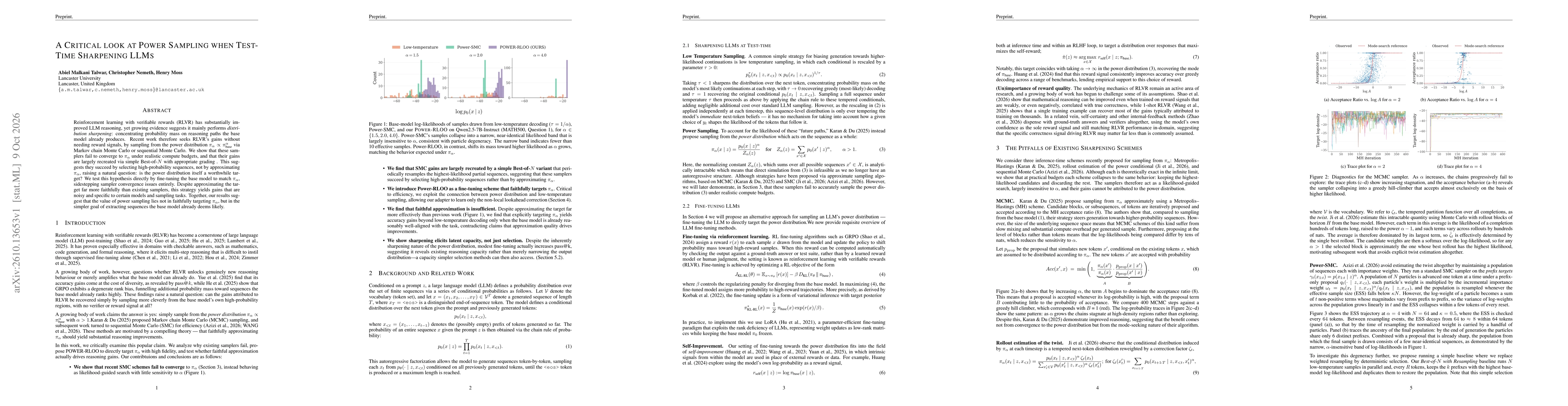 Thumbnail for A Critical Look at Power Sampling when Test Time Sharpening LLMs