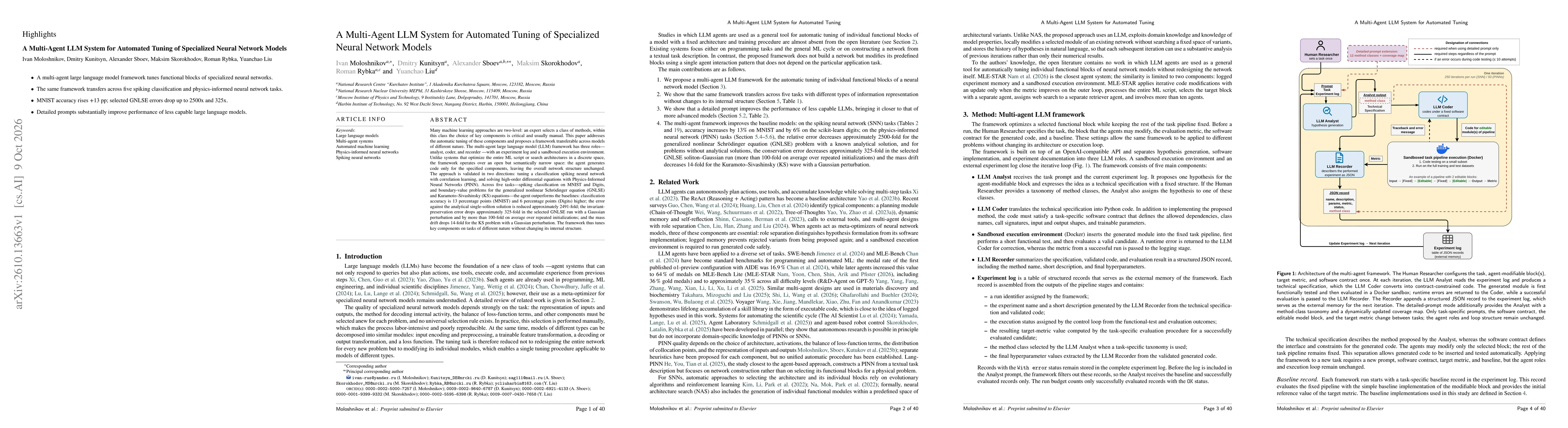 Thumbnail for A Multi-Agent LLM System for Automated Tuning of Specialized Neural Network Models