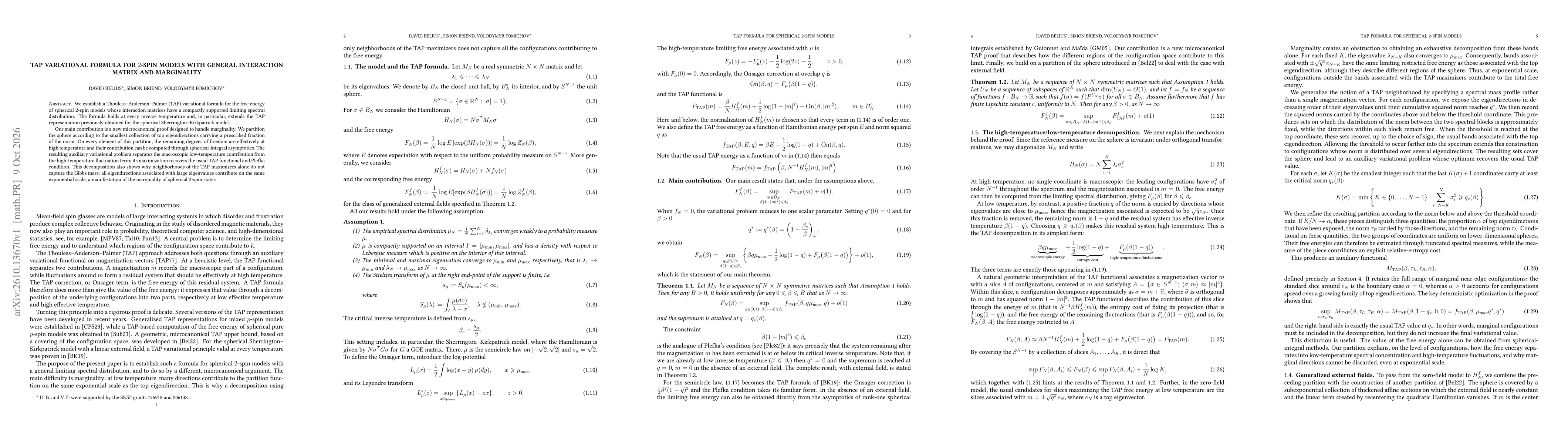 Thumbnail for TAP variational formula for 2-spin models with general interaction matrix and marginality
