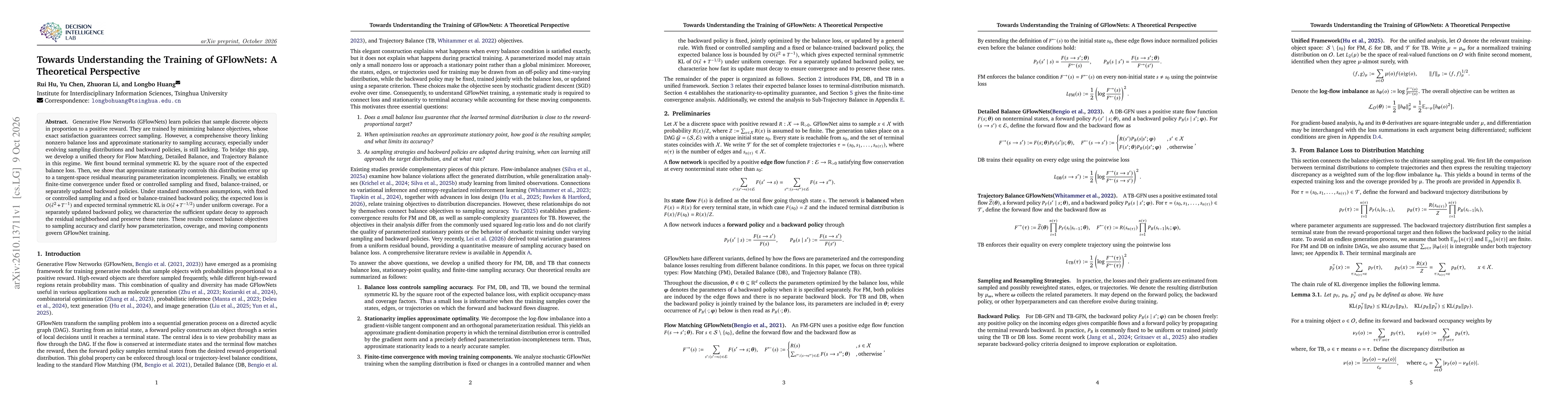 Thumbnail for Towards Understanding the Training of GFlowNets: A Theoretical Perspective
