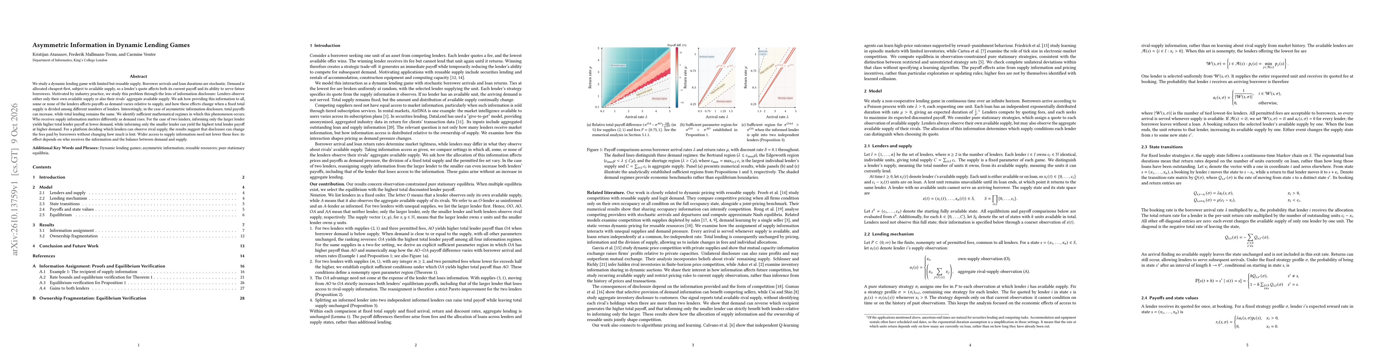Thumbnail for Asymmetric Information in Dynamic Lending Games