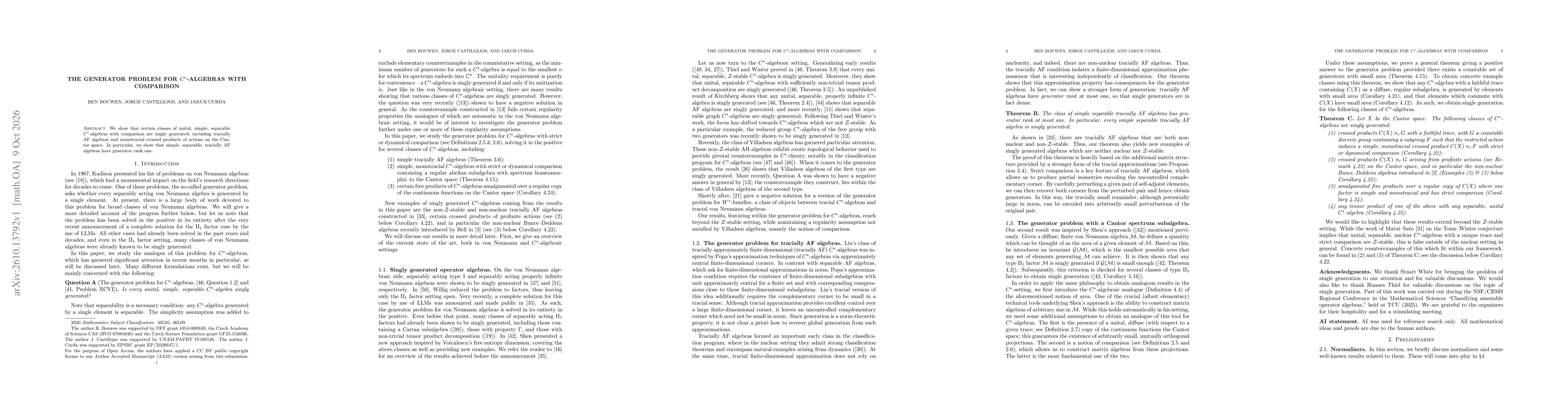 Thumbnail for The generator problem for C*-algebras with comparison