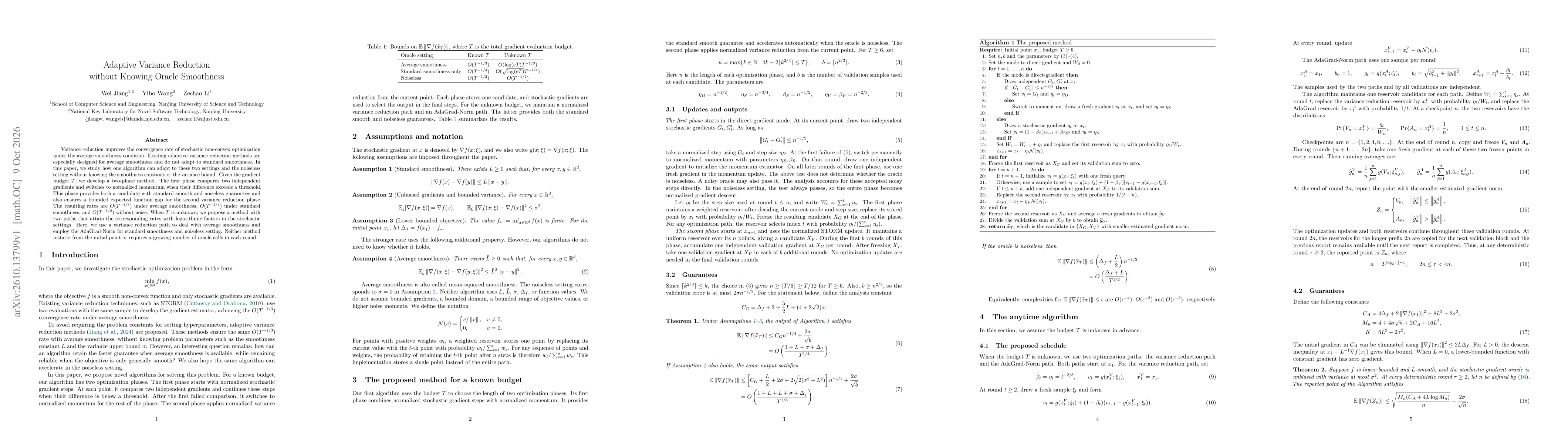 Thumbnail for Adaptive Variance Reduction without Knowing Oracle Smoothness