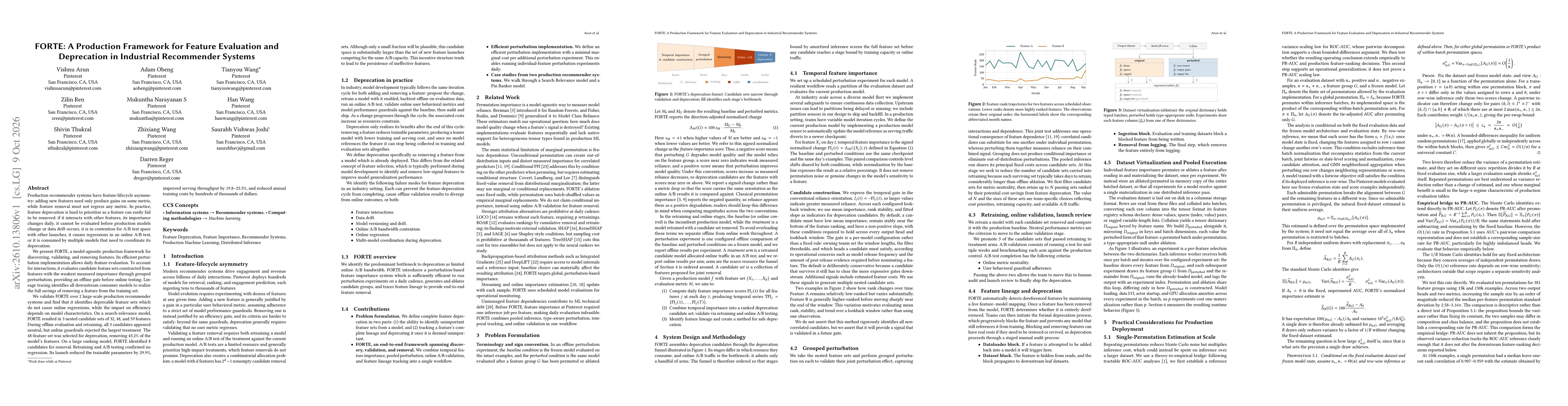 Thumbnail for FORTE: A Production Framework for Feature Evaluation and Deprecation in Industrial Recommender Systems