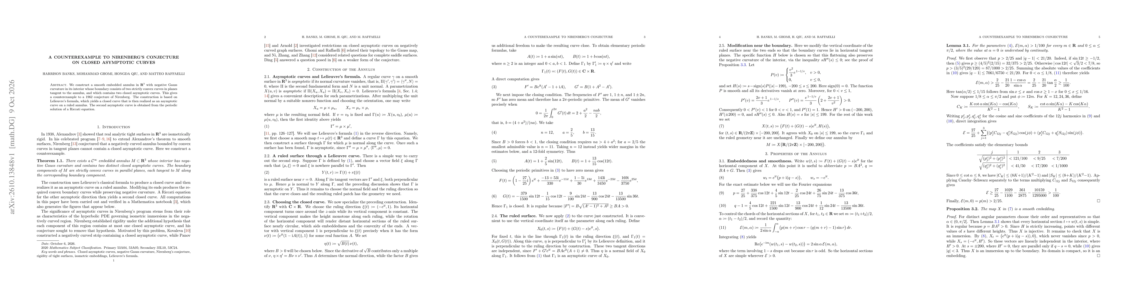 Thumbnail for A counterexample to Nirenberg's conjecture on closed asymptotic curves