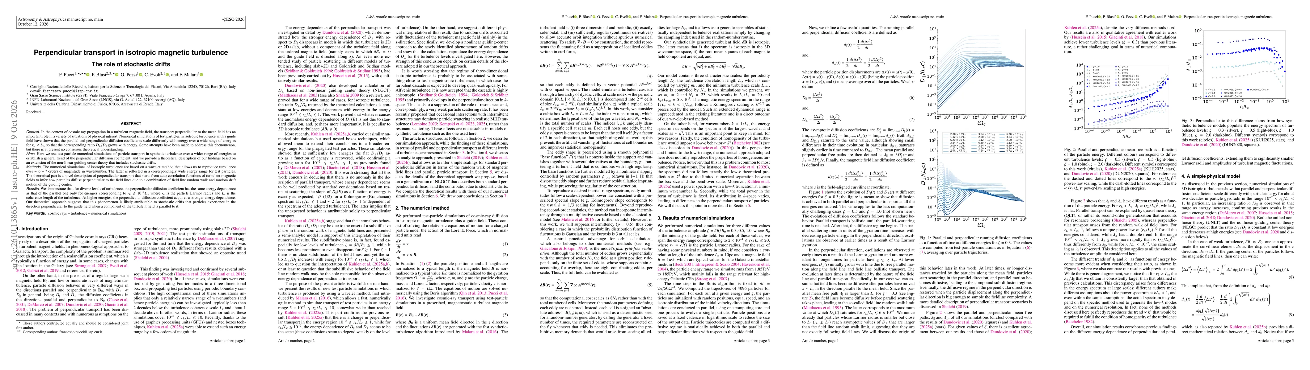 Thumbnail for Perpendicular transport in isotropic magnetic turbulence. The role of stochastic drifts