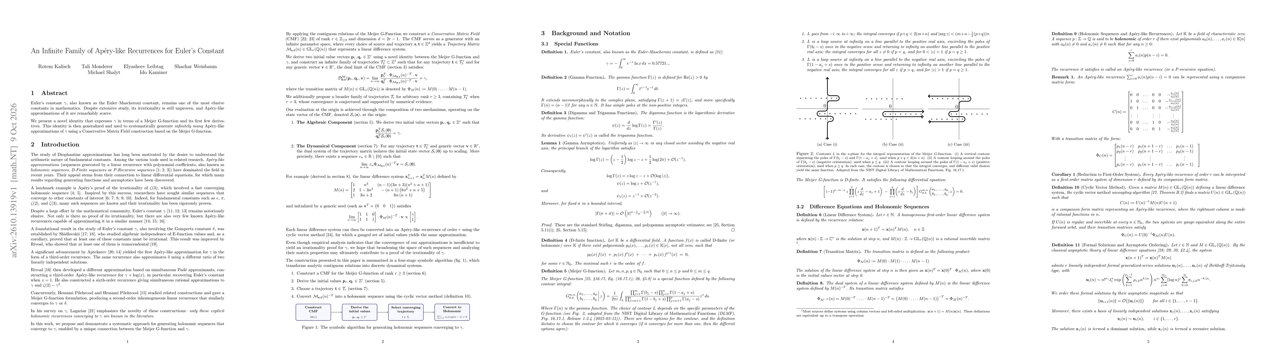 Thumbnail for An Infinite Family of Apéry-like Recurrences for Euler's Constant