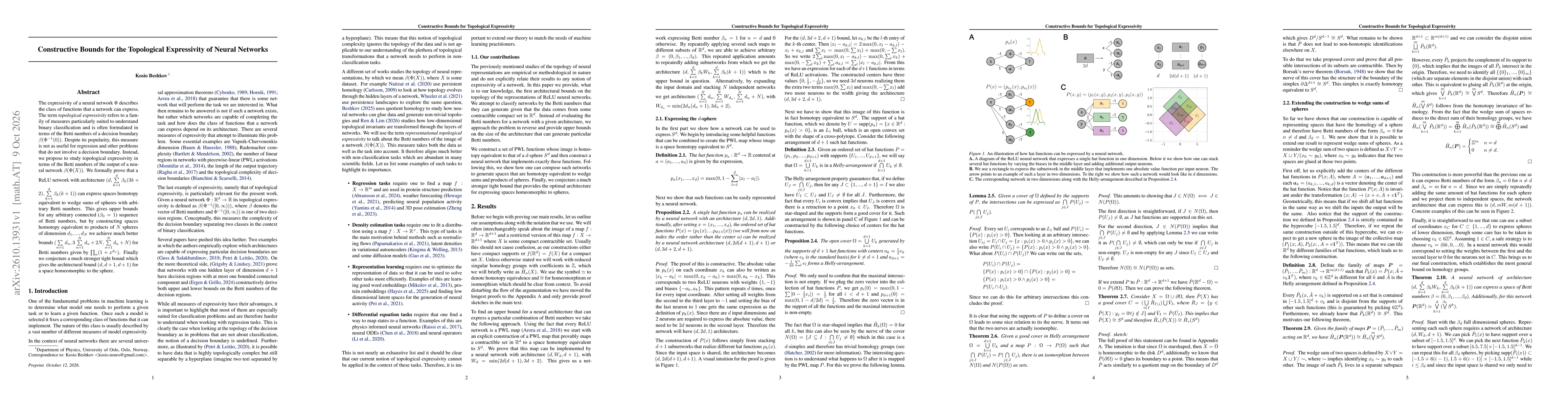 Thumbnail for Constructive Bounds for the Topological Expressivity of Neural Networks