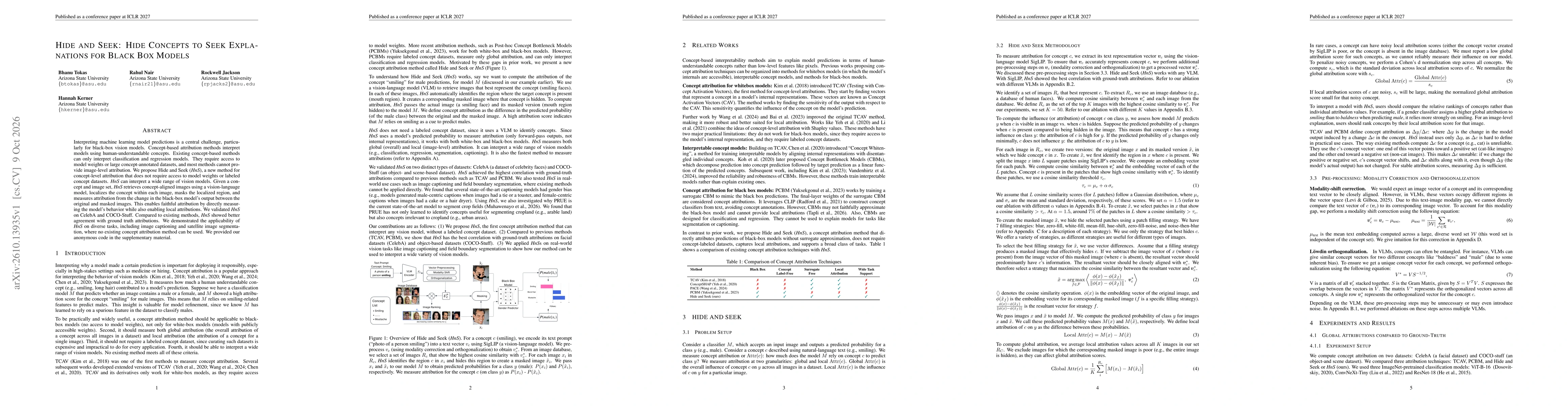 Thumbnail for Hide and Seek: HIDE Concepts to SEEK explanations for black box models