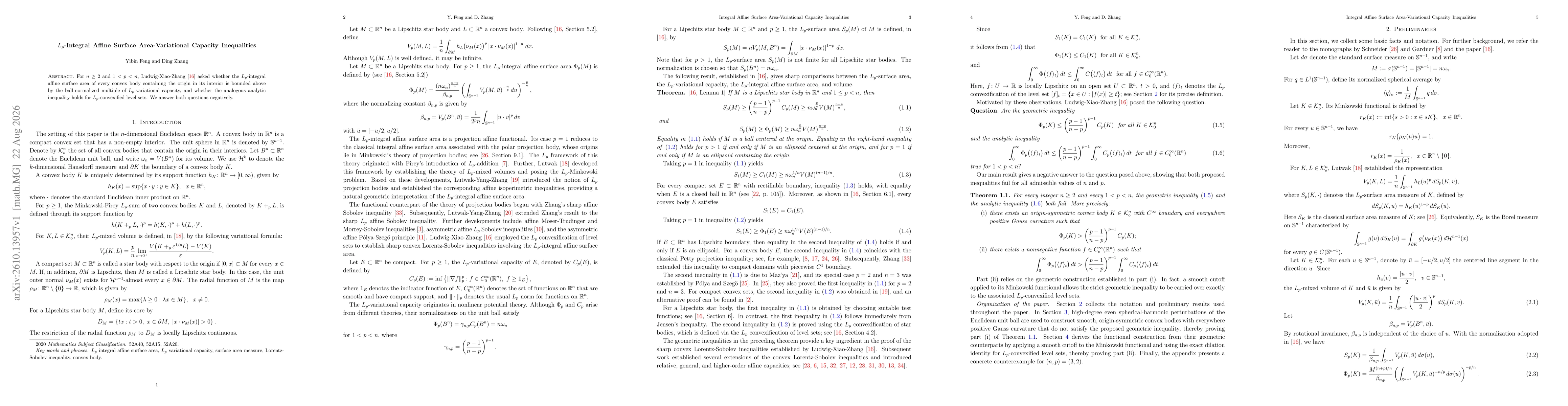 Thumbnail for $L_p$-Integral Affine Surface Area-Variational Capacity Inequalities