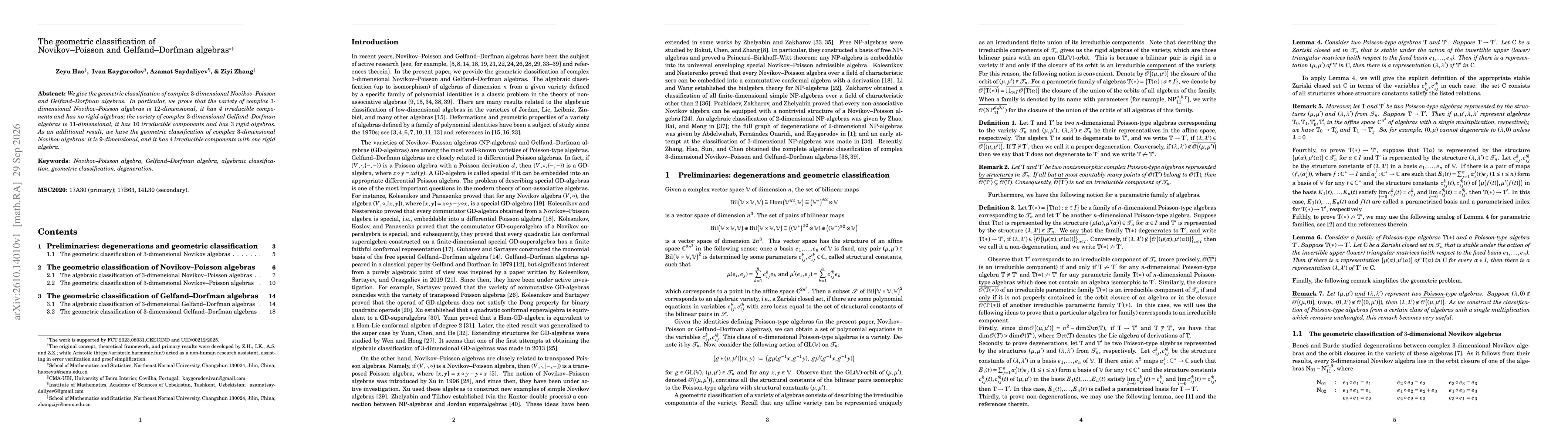 Thumbnail for The geometric classification of Novikov-Poisson and Gelfand-Dorfman algebras