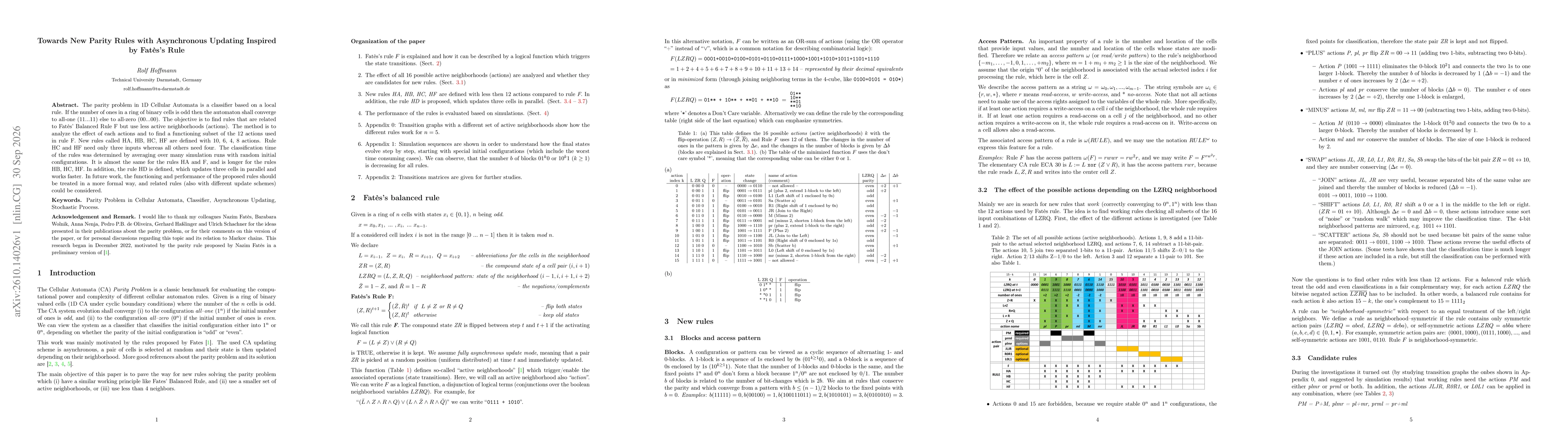 Thumbnail for Towards New Parity Rules with Asynchronous Updating Inspired by Fatès's Rule
