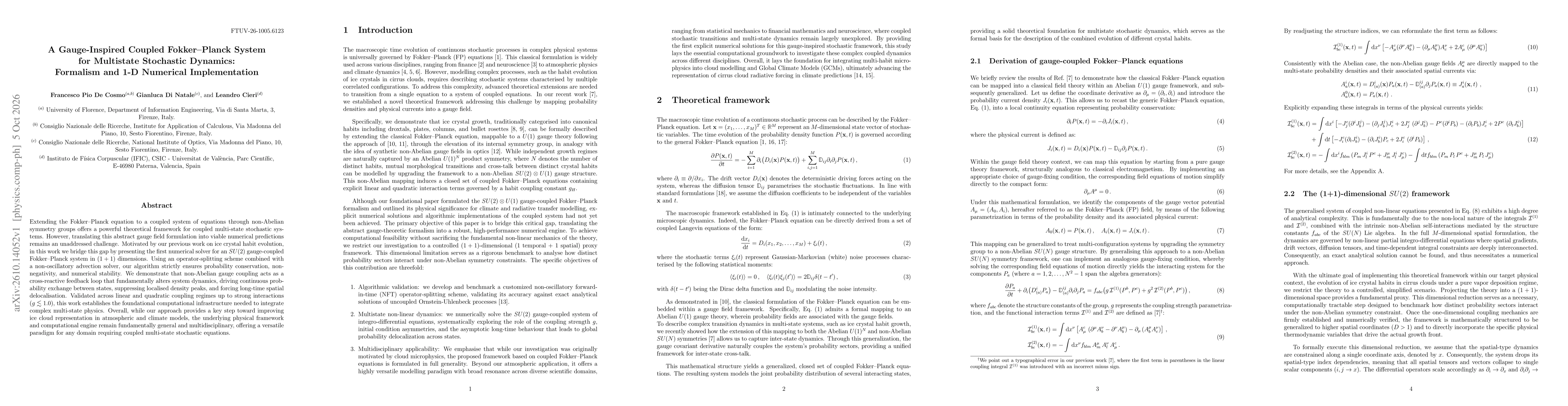 Thumbnail for A Gauge-Inspired Coupled Fokker--Planck System for Multistate Stochastic Dynamics: Formalism and 1-D Numerical Implementation