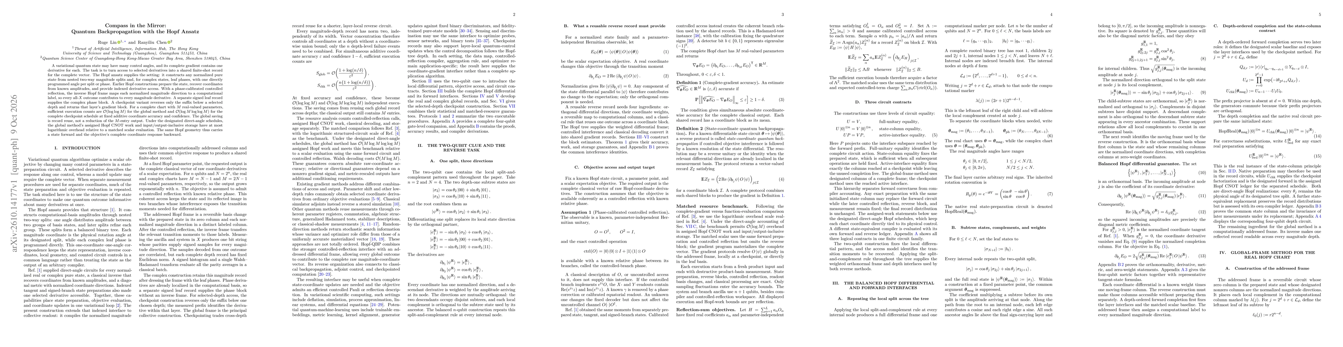 Thumbnail for Compass in the Mirror: Quantum Backpropagation with the Hopf Ansatz