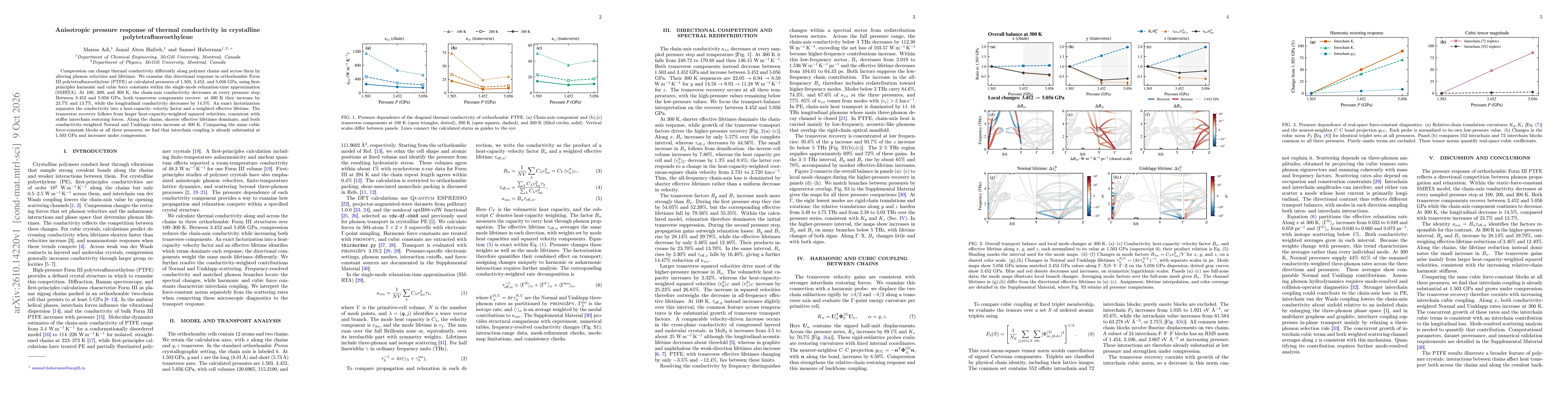 Thumbnail for Anisotropic pressure response of thermal conductivity in crystalline polytetrafluoroethylene