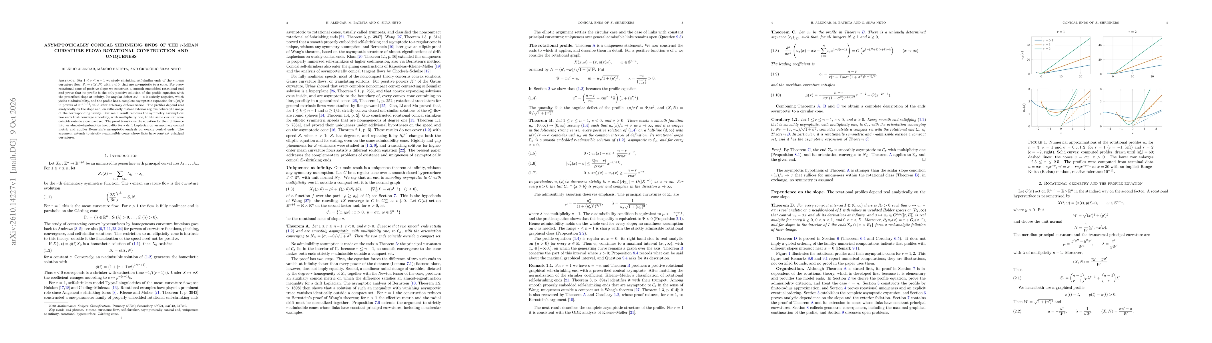 Thumbnail for Asymptotically conical shrinking ends of the $r$-mean curvature flow: rotational construction and uniqueness