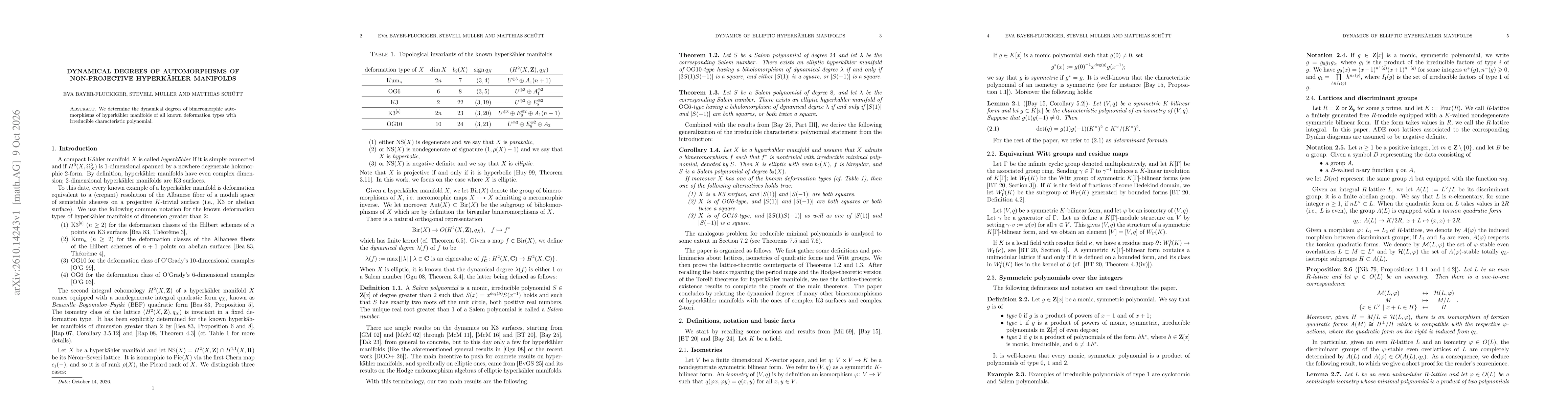 Thumbnail for Dynamical degrees of automorphisms of non-projective hyperkähler manifolds